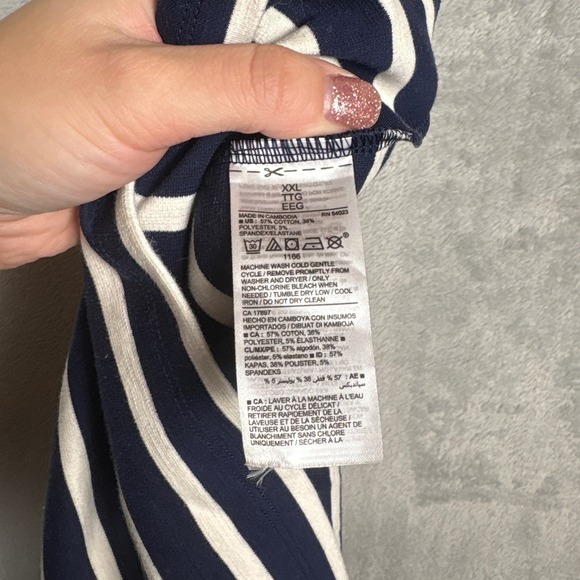 ✨ 2/$35 Old Navy Nautical Stripe Tank Dress XXL Knee Length Casual Summer Travel - Picture 7 of 7